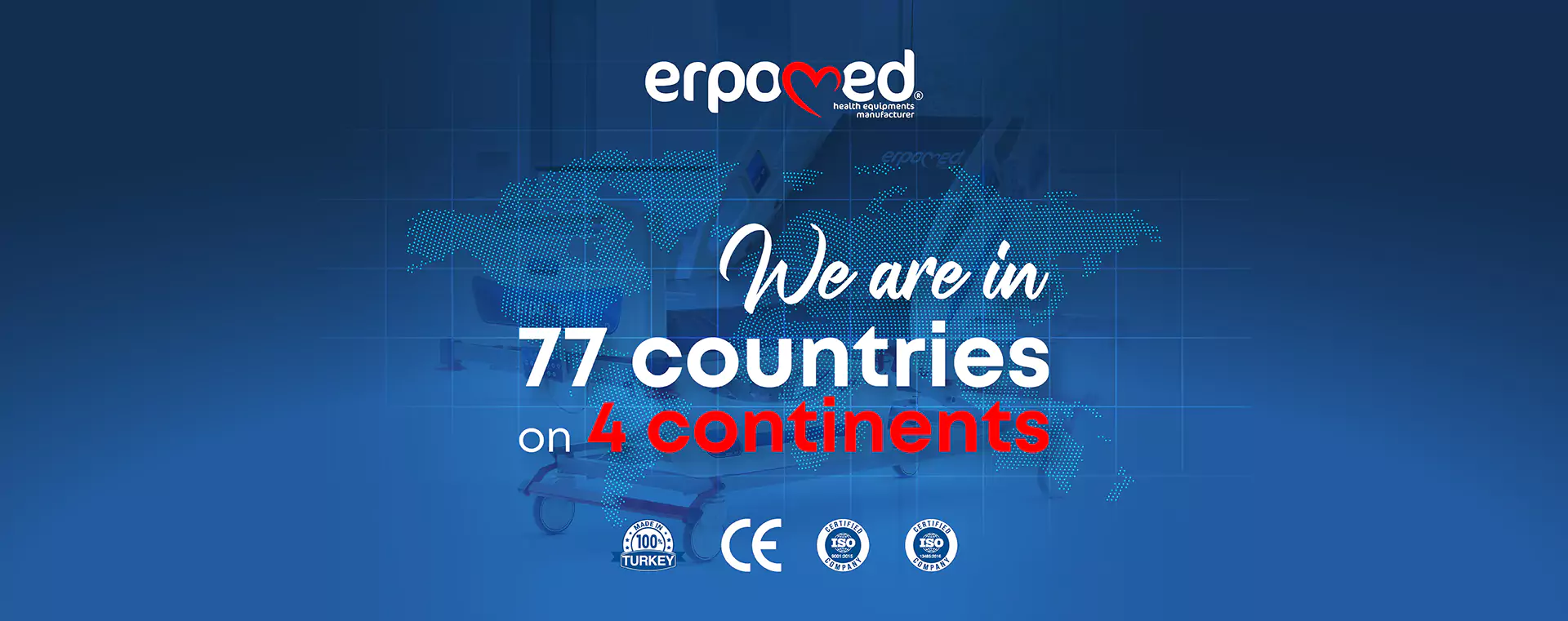 Erpomed Global Export Coverage Map - 77+ Countries