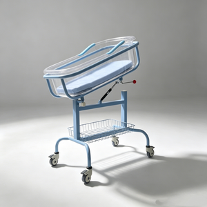 Blue Pediatric Hospital Infant Bed Standard Children Ward Newborn Cot Anti-corrosion Steel Frame